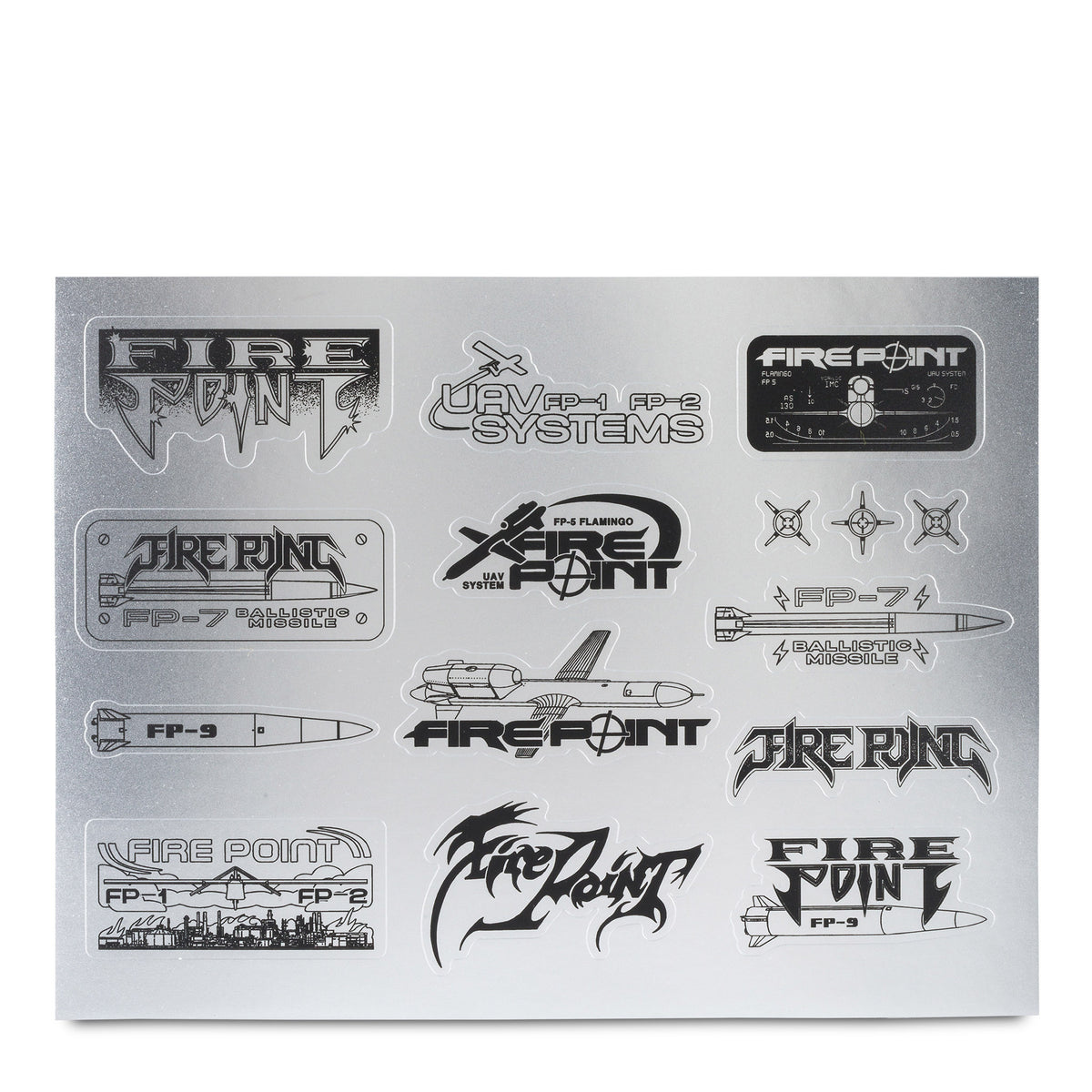 Fire Point Silver Sticker Pack